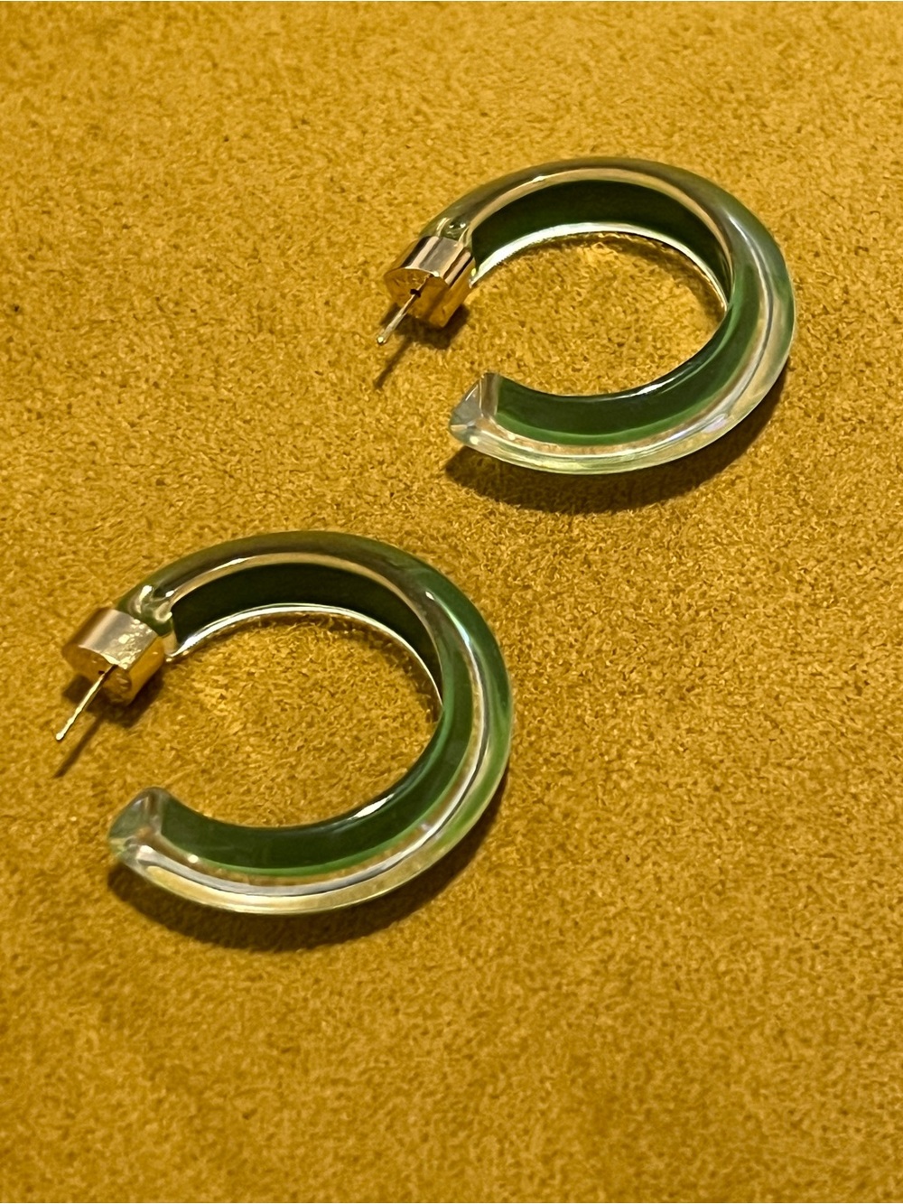 Alison Lou Green Lucite Earrings - Small